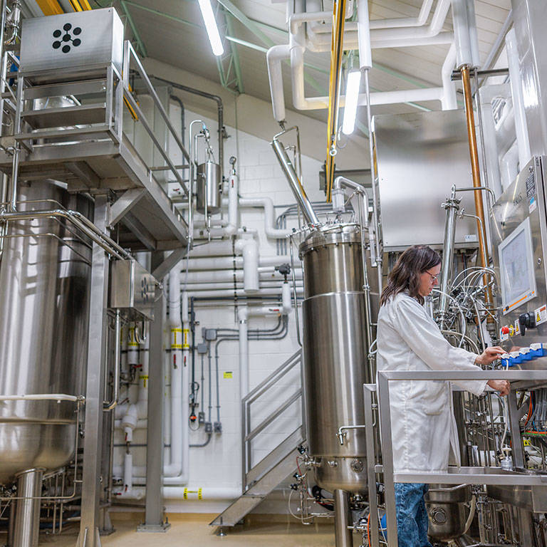 Team members in a lab